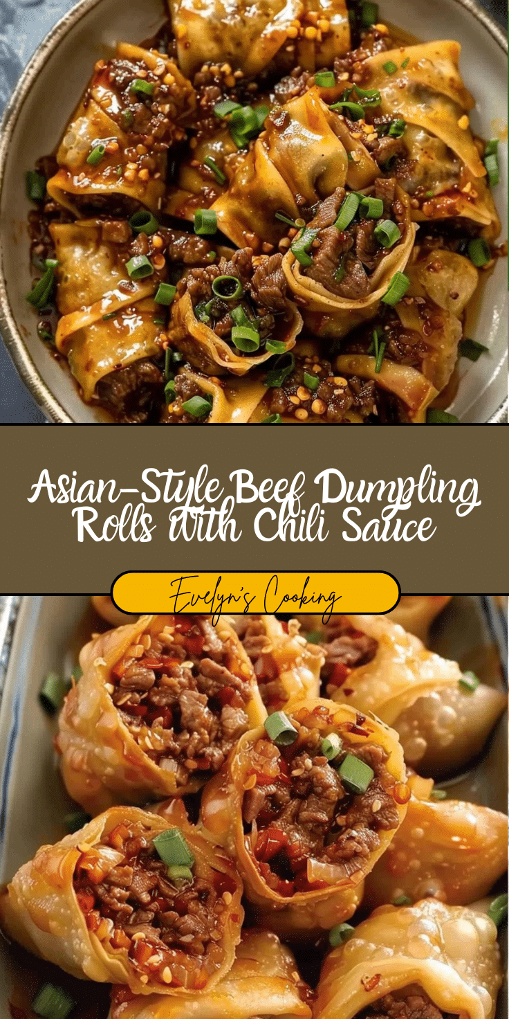 View of Spicy Beef-Stuffed Dumpling Rolls | Evelyn's Cooking
