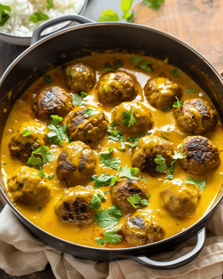 Jerk Chicken Meatballs in Coconut Curry Sauce