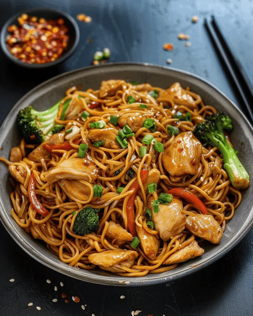 Garlic Chicken Lo Mein Stir-Fry