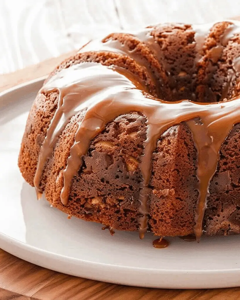 Easy Autumn Caramel Apple Pecan Cinnamon Spice Bundt Cake