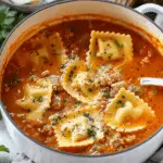 Easy One‑Pot Ravioli Soup with Turkey Sausage