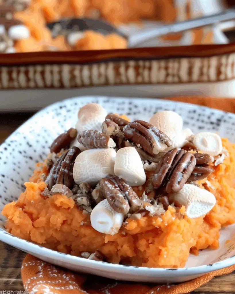Marshmallow Pecan Sweet Potato Casserole