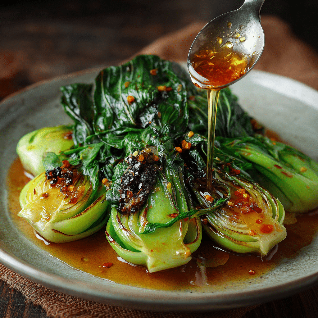 Bok Choy with Ginger Chili Sauce