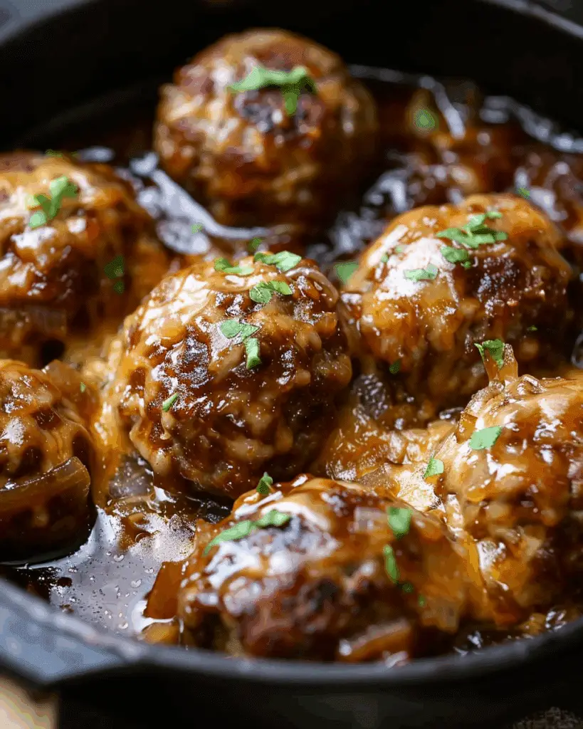 French Onion Meatballs