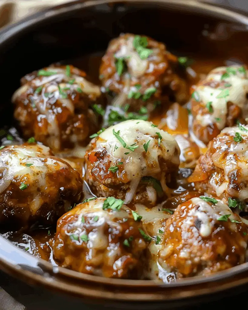 French Onion Meatballs