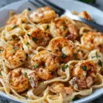 Spicy Cajun Shrimp Alfredo with Fettuccine
