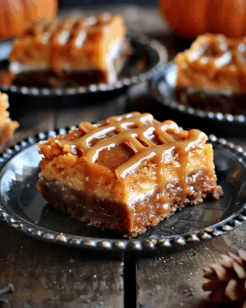 Pumpkin Bars with Pumpkin Spice Cream Cheese Drizzle