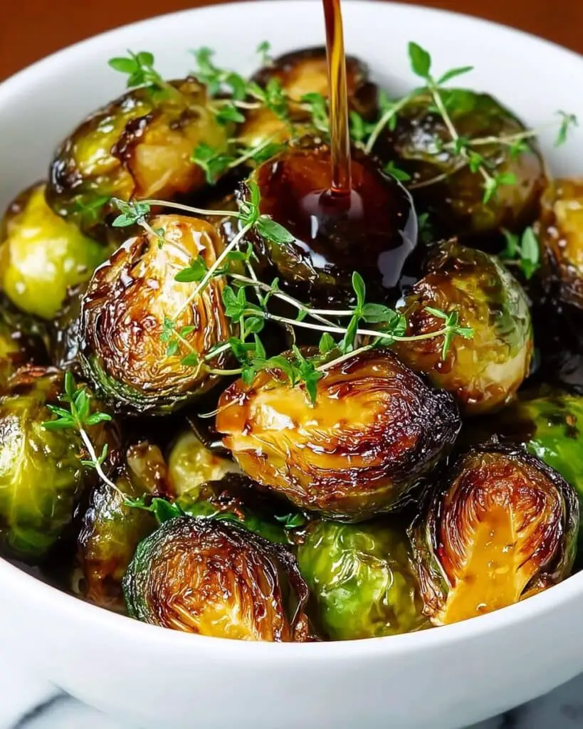 Balsamic Honey Glazed Brussels Sprouts with Pecans Recipe
