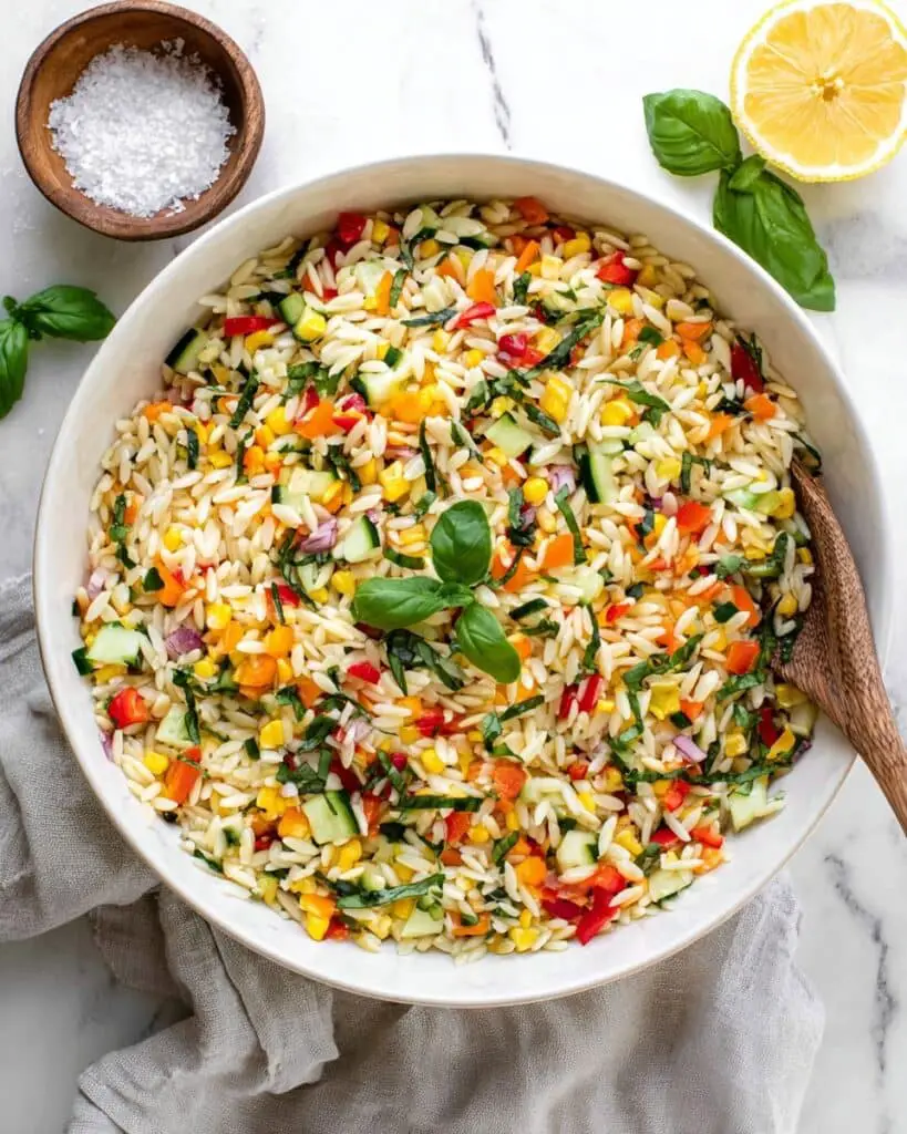 Rainbow Orzo Salad Recipe