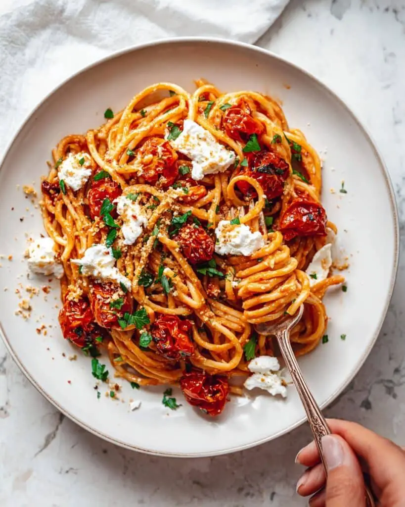 Roasted Tomato and Garlic Ricotta Pasta Recipe