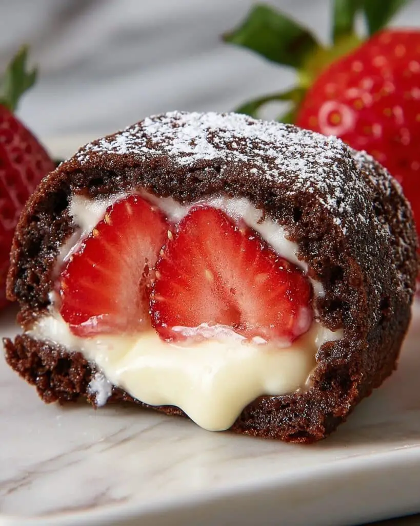 Deep-Fried Chocolate Cheesecake-Stuffed Strawberries Recipe