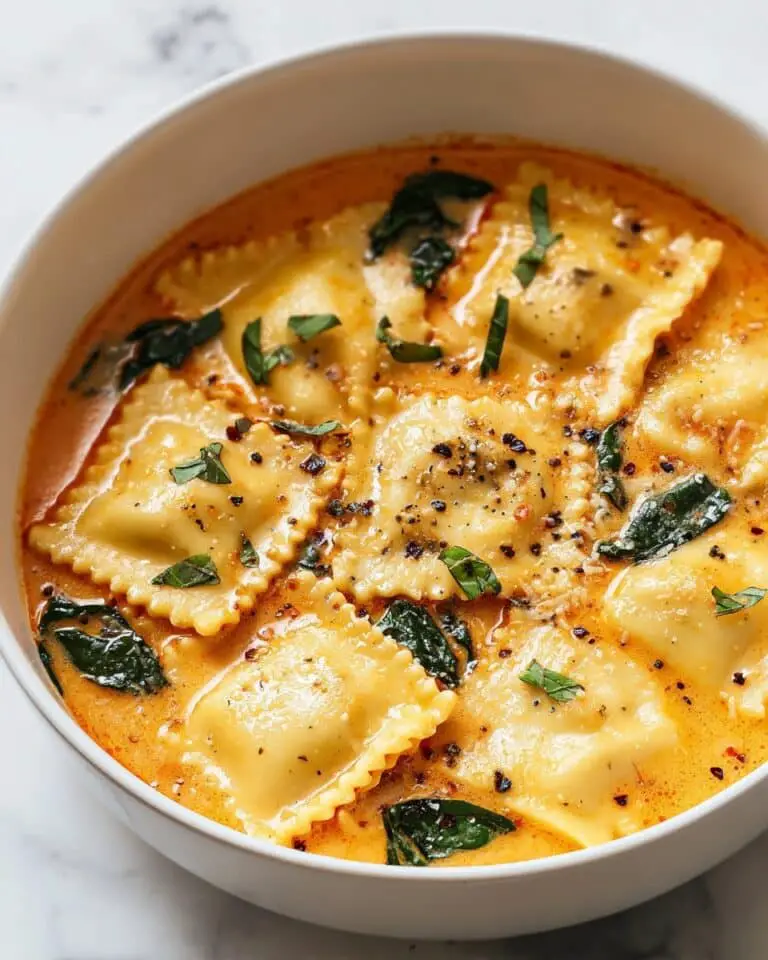 Easy Creamy Tuscan Ravioli Soup Recipe
