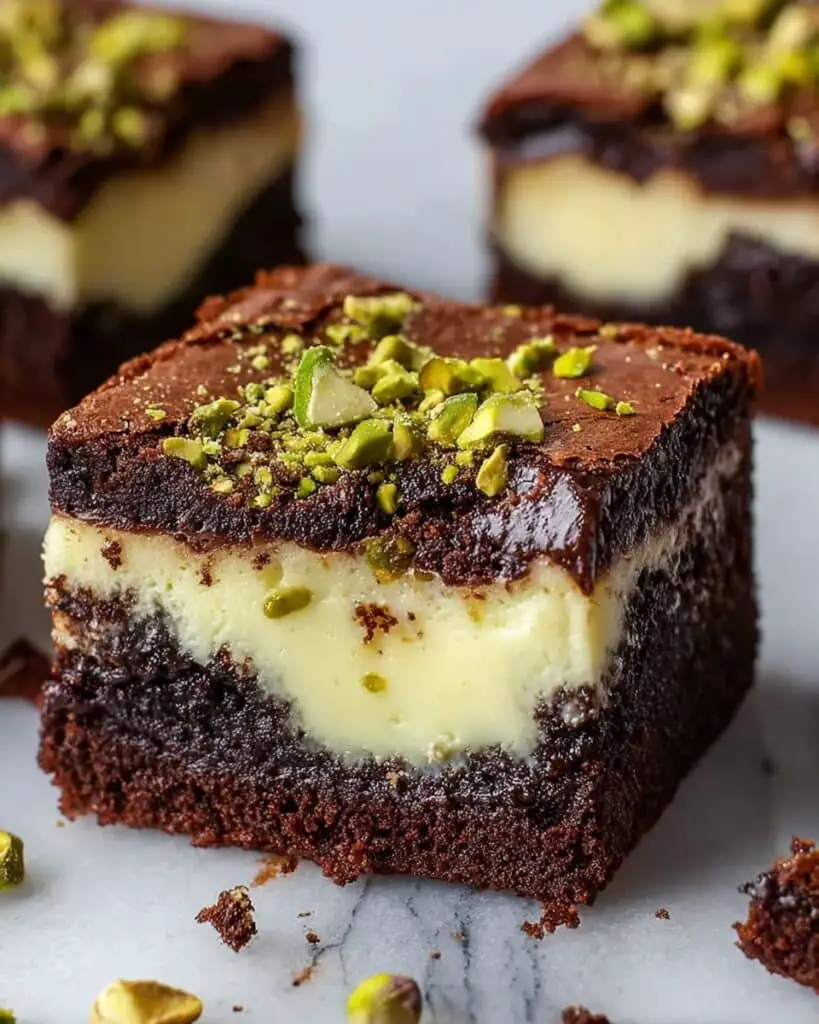 Pistachio Cheesecake Brownies Recipe