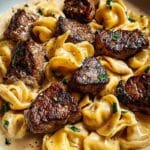 Cracked Garlic Steak Tortellini in Creamhouse Sauce Bliss Recipe