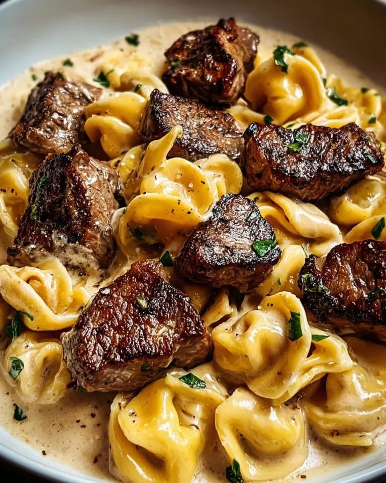 Cracked Garlic Steak Tortellini in Creamhouse Sauce Bliss Recipe