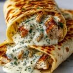 Low Carb Cheesy Garlic Chicken Wraps Recipe