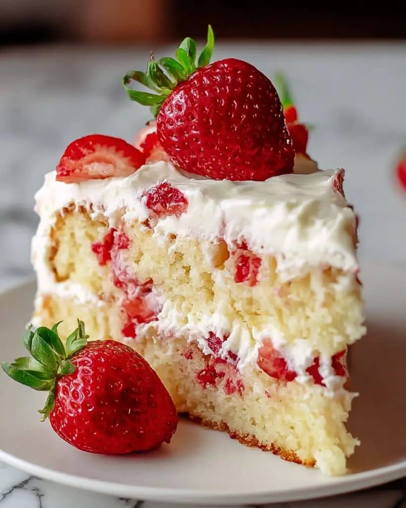 Strawberry Custard Delight Cake Recipe