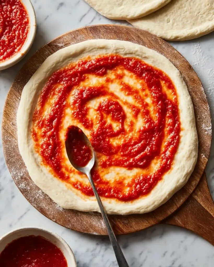 Homemade Pizza Dough with Classic Toppings Recipe