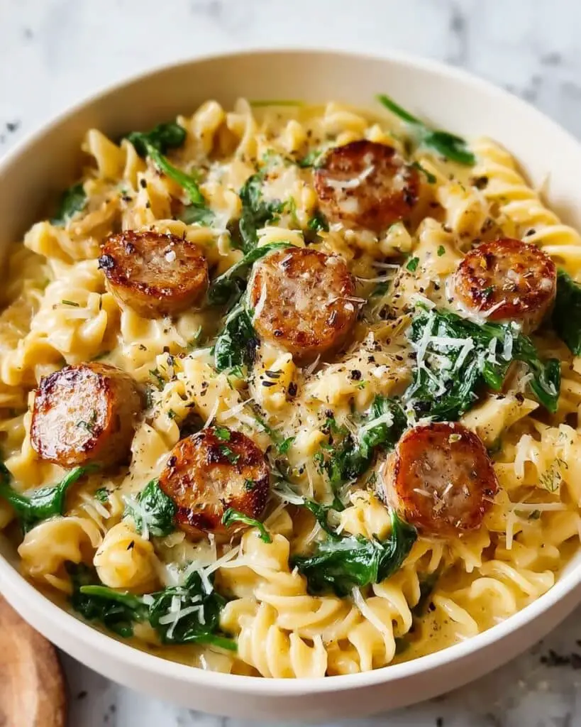Creamy Chicken Sausage Orzo Skillet Recipe