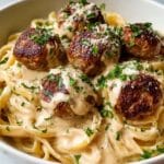 Garlic Butter Meatballs with Parmesan Linguine Recipe
