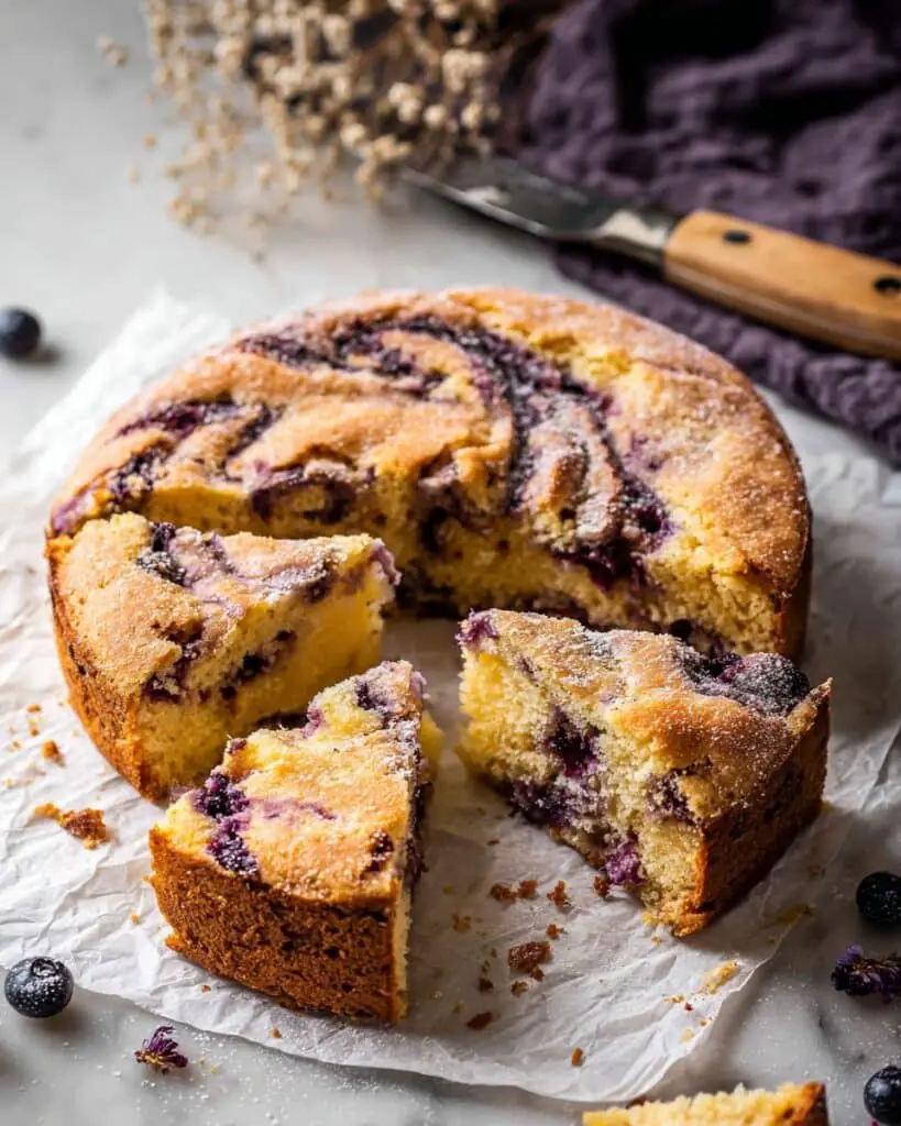 Blueberry Sour Cream Coffee Cake with Lemon Glaze Recipe