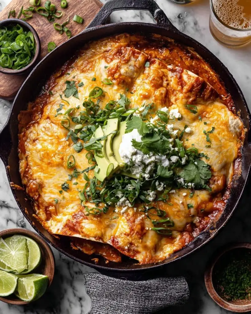 Skillet Creamy Chipotle Chicken Enchiladas Recipe
