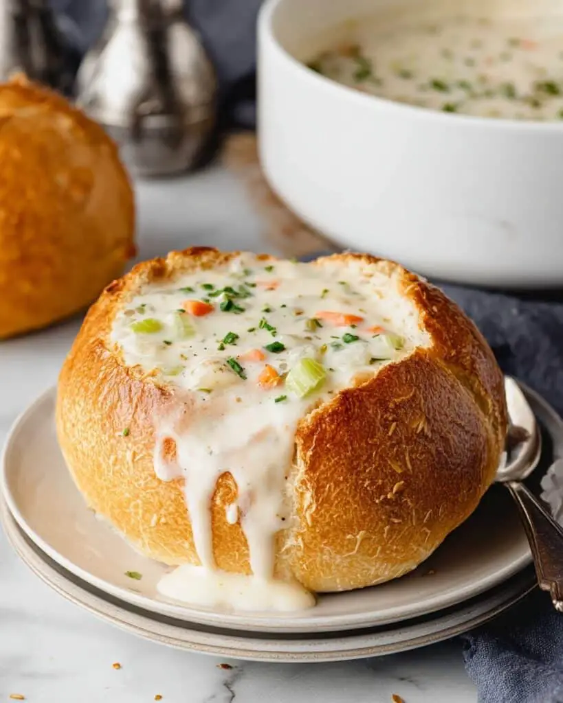 Creamy Clam Chowder with Potatoes, Bell Peppers, and Vegetables Recipe