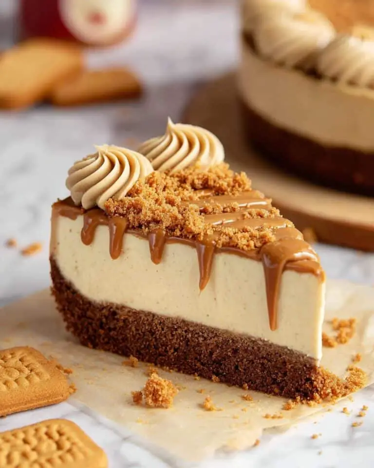 Biscoff Cheesecake with Melted Biscoff Topping Recipe