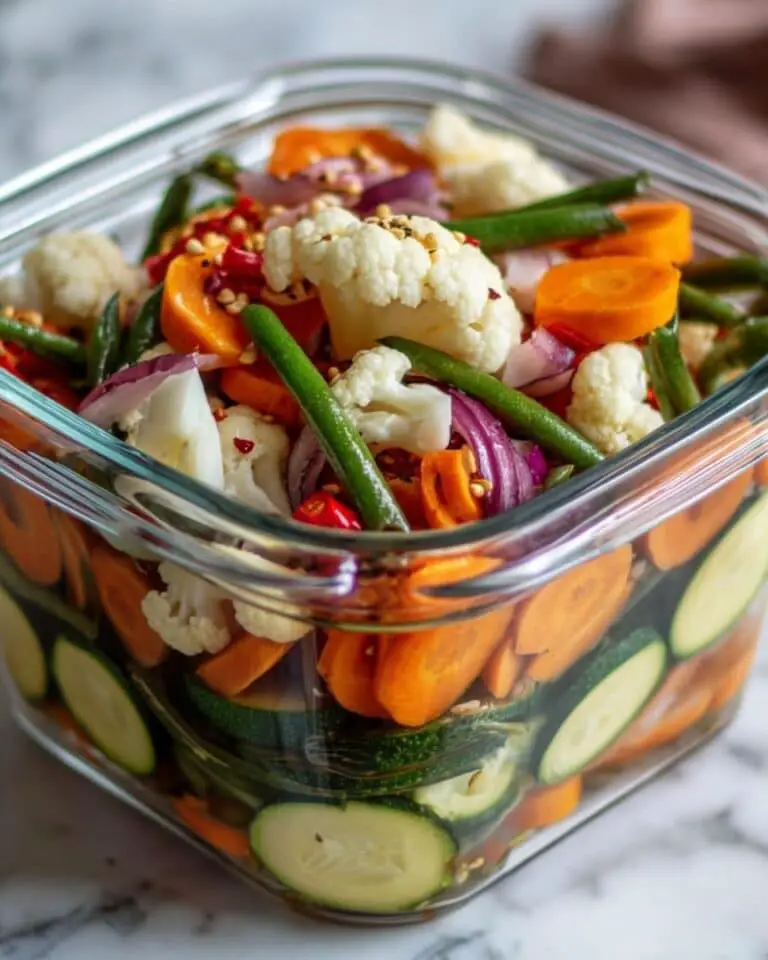 Easy Refrigerator Pickled Vegetables (Crunchy & Tangy!) Recipe