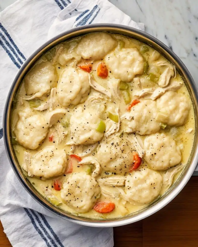 Easy Chicken and Dumplings with Biscuits Recipe