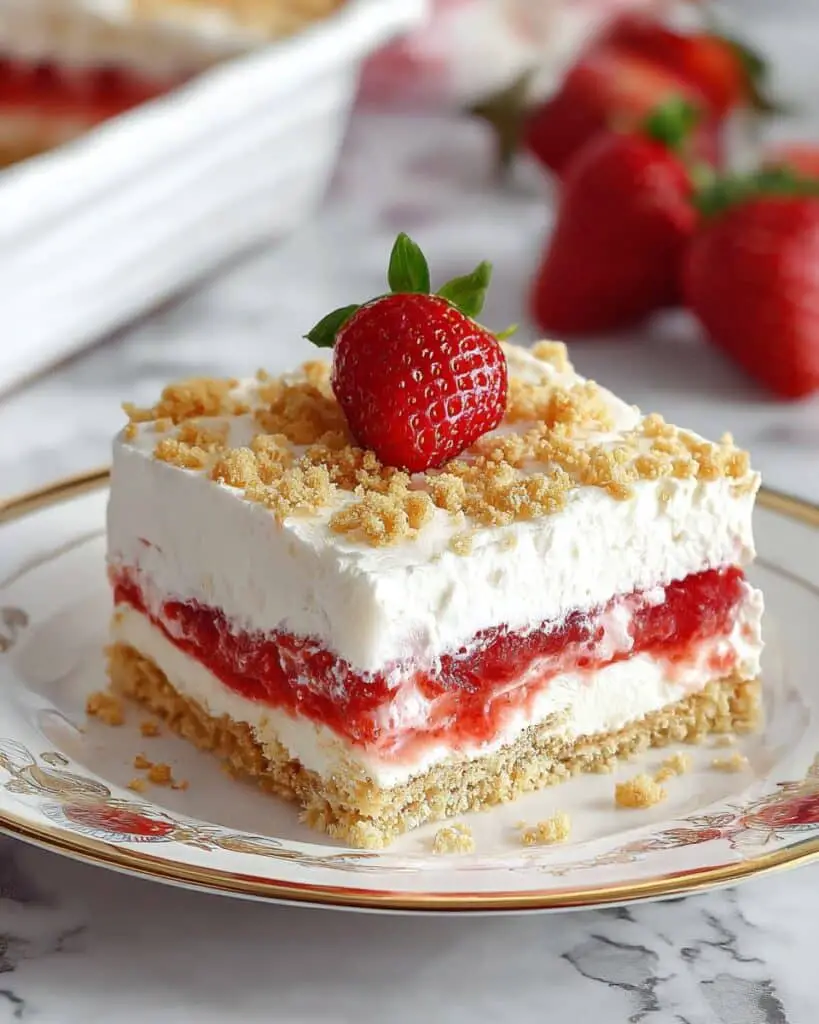 No Bake Strawberry Cheesecake Lasagna Recipe