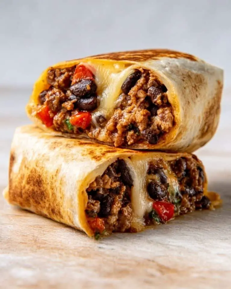Hearty Breakfast Burritos with Roasted Vegetables, Lean Meat, and Cheddar Recipe