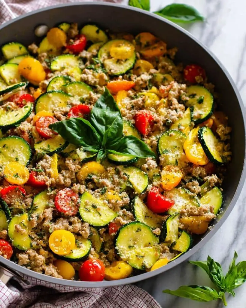 Low Carb Ground Turkey and Zucchini Skillet Recipe