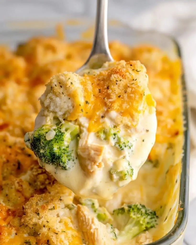 Chicken Divan with Broccoli, Creamy Cheese Sauce, and Crispy Ritz Topping Recipe