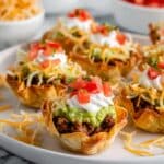Taco Bites with Wonton Shells Recipe