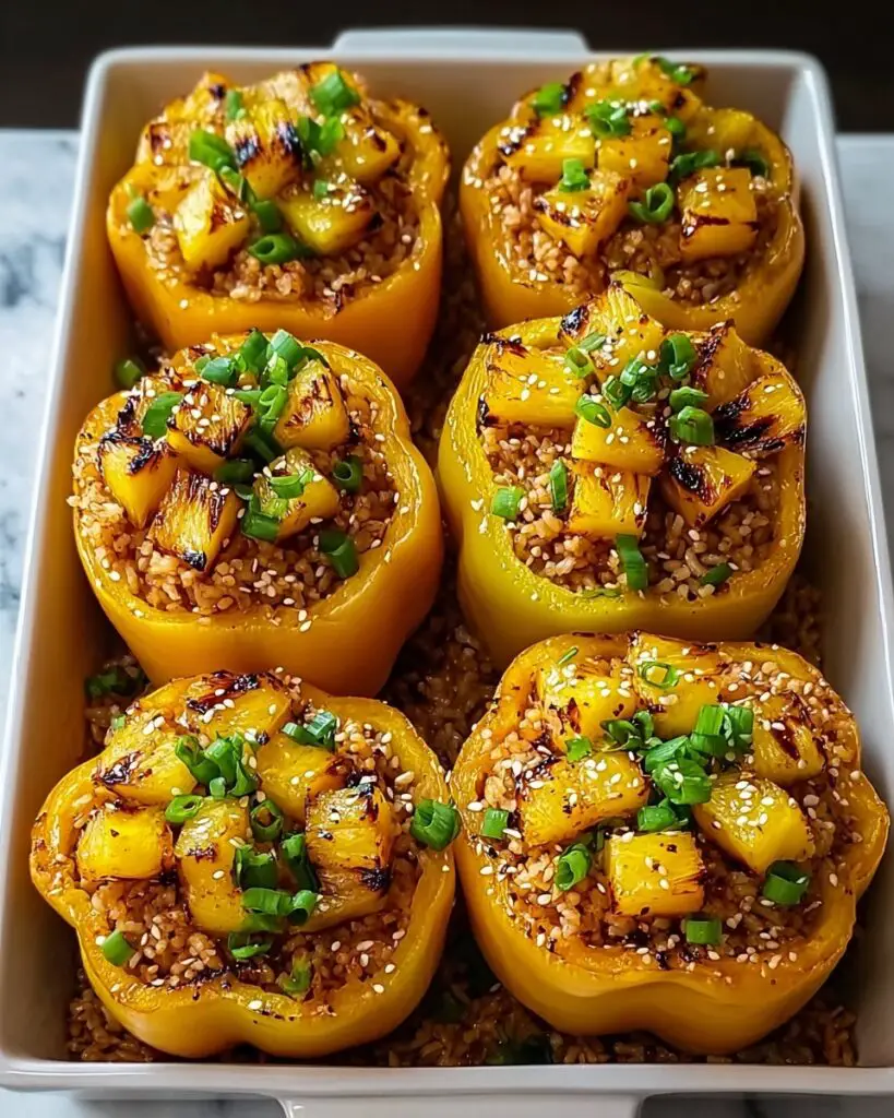 Teriyaki Pineapple Chicken and Rice Stuffed Peppers Recipe