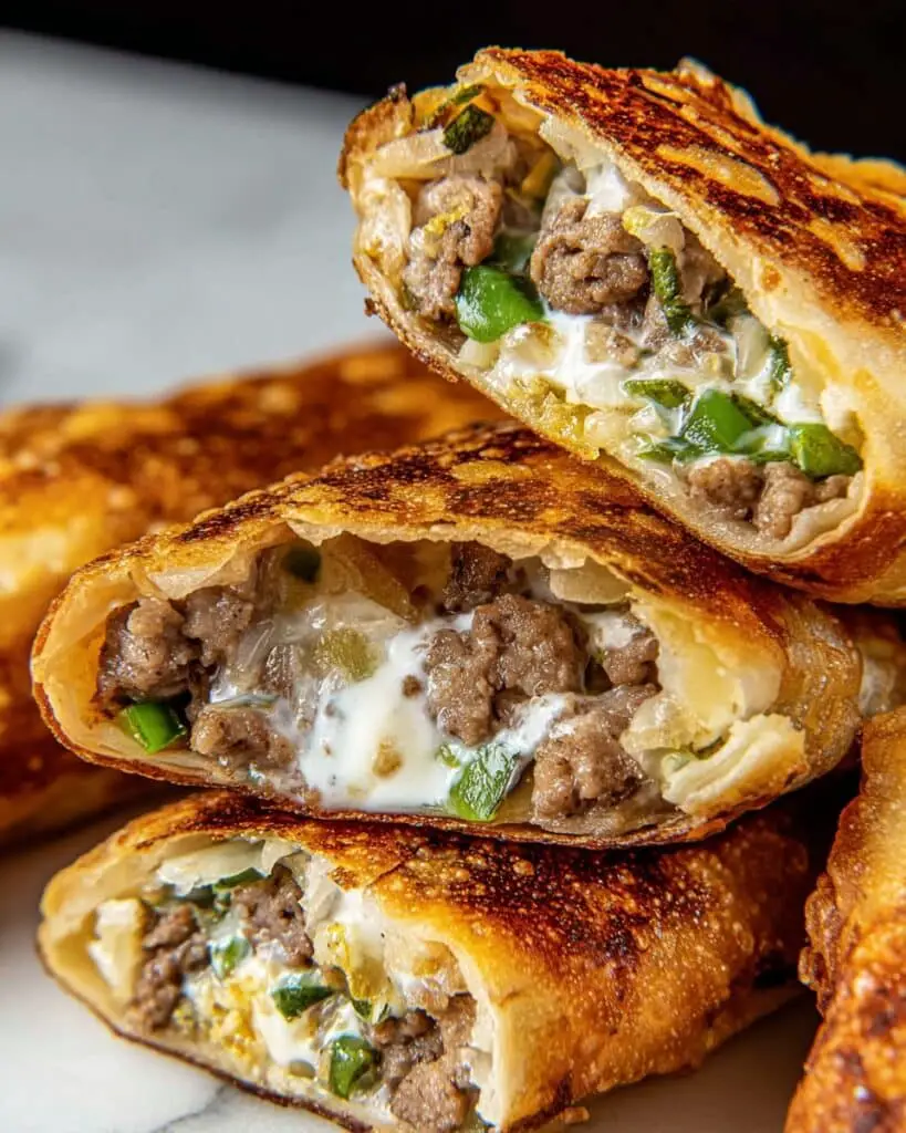 Philly Cheesesteak Egg Rolls Recipe