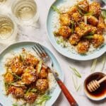 Honey-Garlic Chicken Nuggets with Scallions and Sesame Seeds Recipe