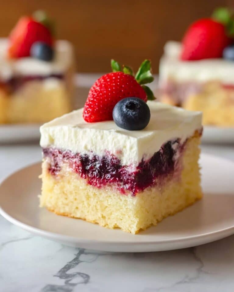 Red White and Blue Patriotic Poke Cake Recipe