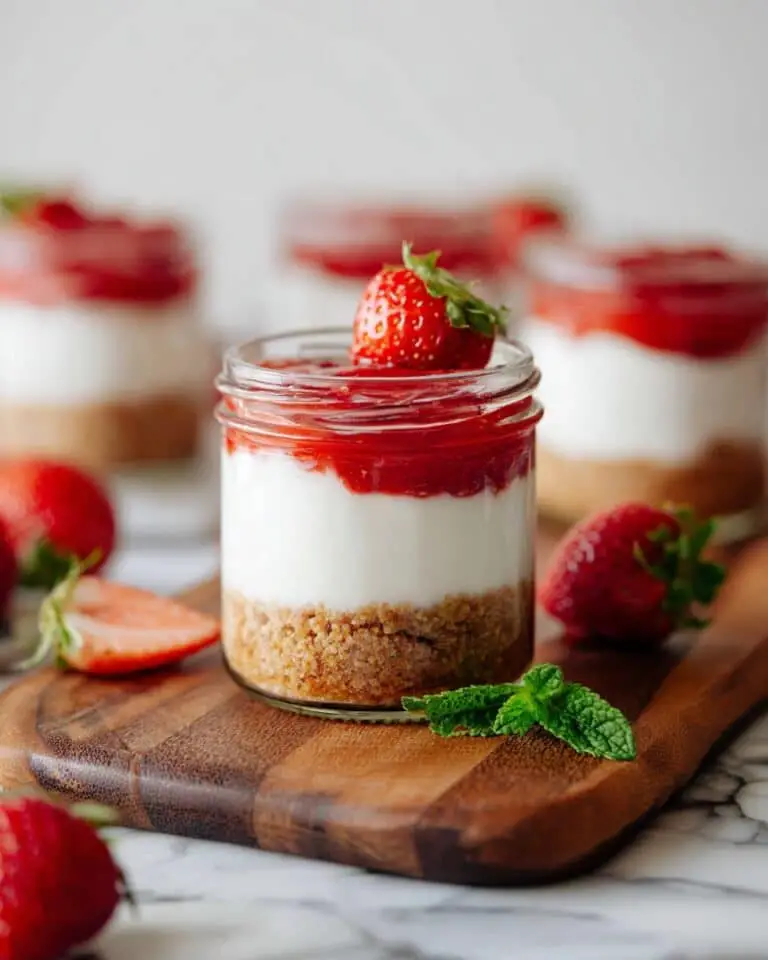 No Bake Strawberry Cheesecake in a Jar Recipe