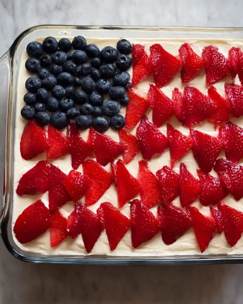 No-Bake Cheesecake Flag Cake Recipe