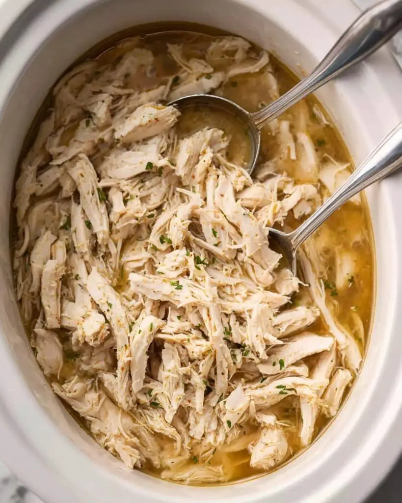 Easy Juicy Crockpot Shredded Chicken Recipe
