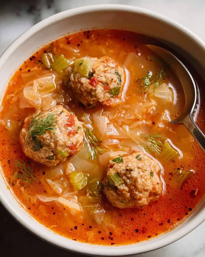Easy Cabbage Meatball Soup Recipe