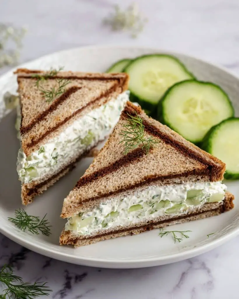 Cucumber Sandwiches with Cream Cheese and Herbed Ranch Spread Recipe