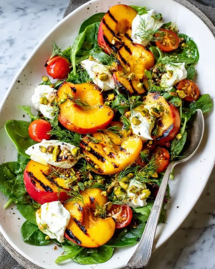 Grilled Peach and Burrata Salad Recipe