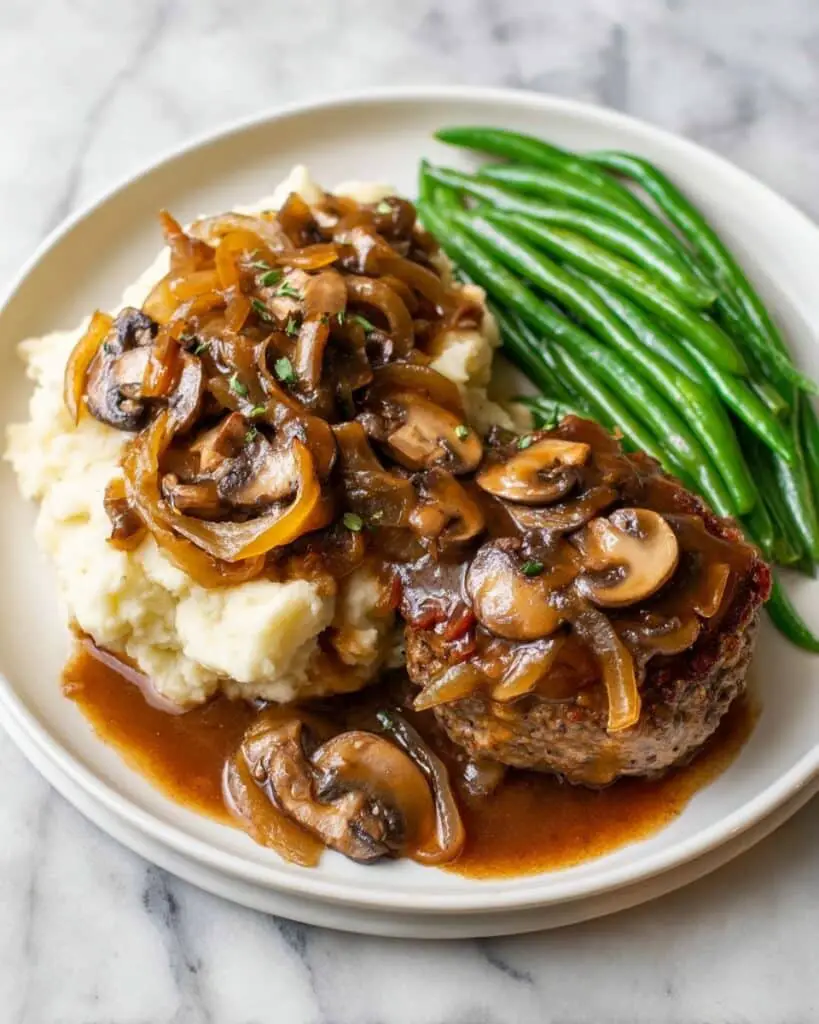 Homemade Salisbury Steak with Mushroom and Onion Gravy Recipe