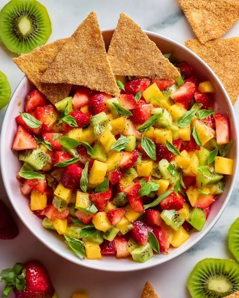 Easy Fresh Fruit Salsa with Cinnamon Sugar Chips Recipe