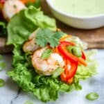 Shrimp Lettuce Wraps with Tahini Green Goddess Dressing Recipe