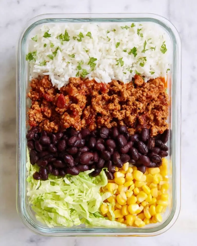 Turkey Taco Bowl with Cilantro Lime Rice and Fresh Toppings Recipe