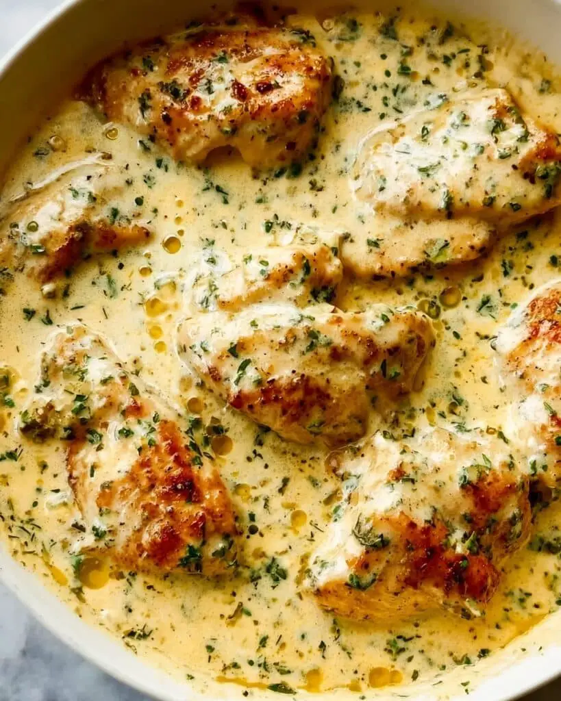 Creamy Oven-Baked Chicken Thighs in Garlic Parmesan Sauce Recipe